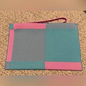 Rothy's Blue Big Check Essential Pouch